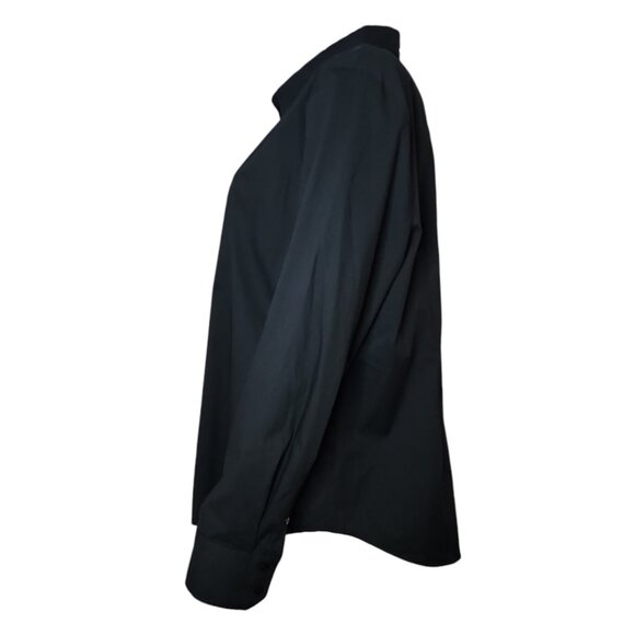 Worthington Shirt Womens XXL Solid Black Button Down Business Career Top NWT - Picture 2 of 8